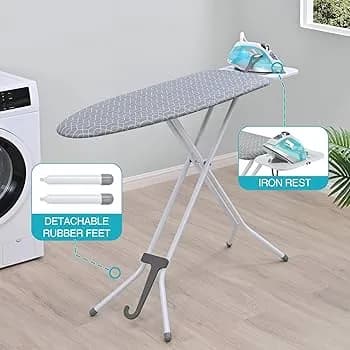 TABLE À REPASSER PLIABLE RÉGLABLE À HAUTEUR 