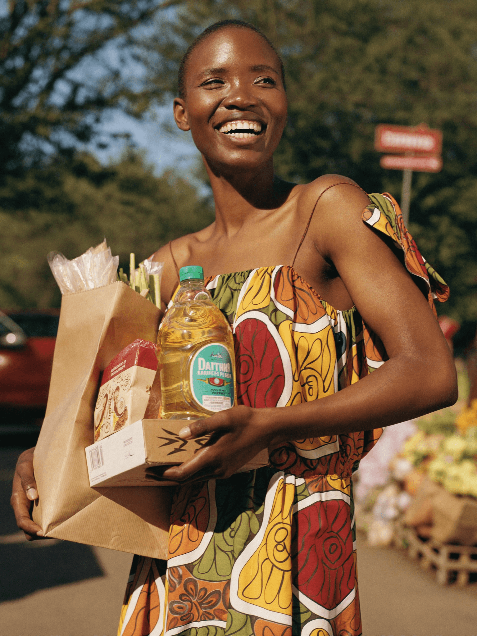 Cliente togolaise recevant son pack